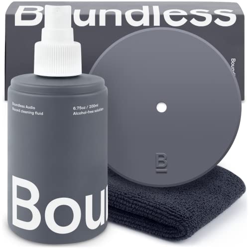 Boundless Audio Record Cleaning Solution - 6.75oz Vinyl Cleaner Fluid, Vinyl Cleaner Cloth & Record Label Protector - Complete Cleaning Kit - Image 1