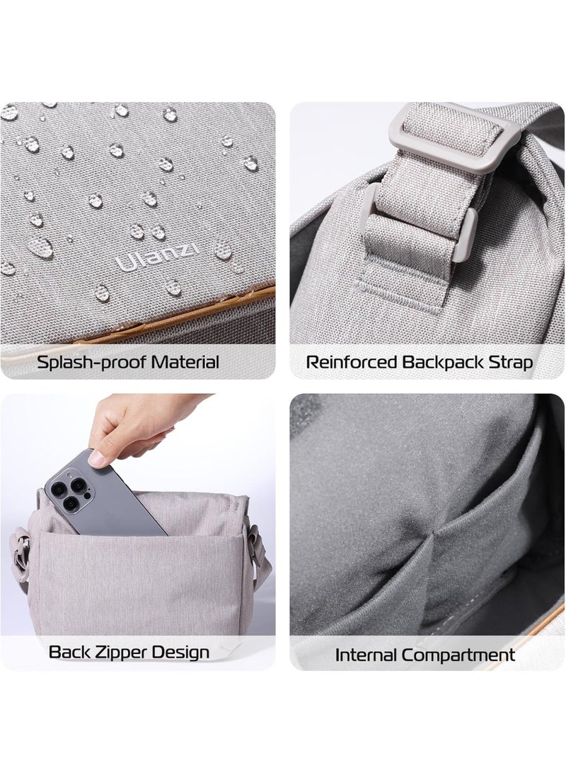 ULANZI F01 Camera Bag, SLR/DSLR Camera Case Professional, Crossbody Photography Small Bag Fashion, Shoulder Bag for Women and Men Compatible for Sony Canon Nikon Mirrorless Camera Lightweight Black - Image 5