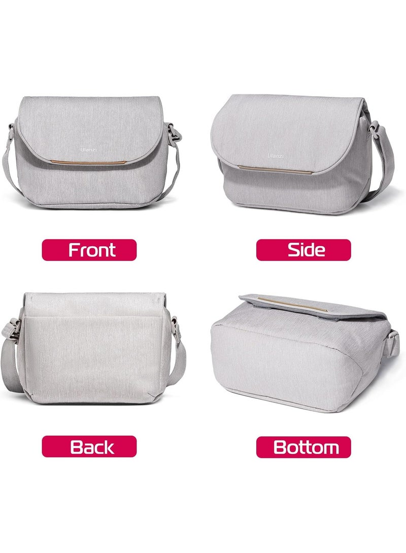 ULANZI 3L Camera Bag, Beige Gray, 9.1x4.3x7.1in, Professional SLR/DSLR Crossbody Shoulder Case for Sony Canon Nikon Mirrorless Cameras, Splash-Proof Polyester Lightweight 235g - Image 2
