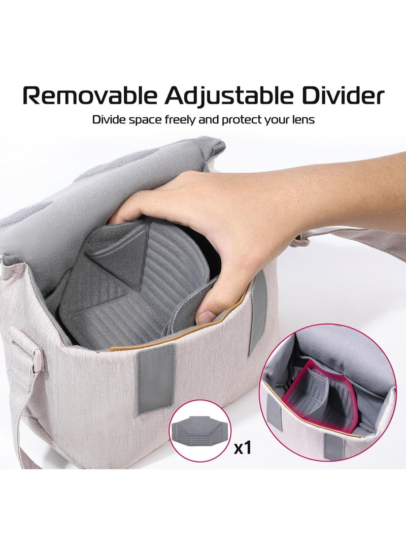 ULANZI 3L Camera Bag, Beige Gray, 9.1x4.3x7.1in, Professional SLR/DSLR Crossbody Shoulder Case for Sony Canon Nikon Mirrorless Cameras, Splash-Proof Polyester Lightweight 235g - Image 3