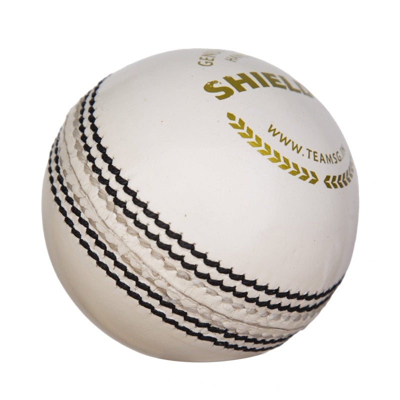 SG Shield 20 White Cricket Leather Ball - Image 3