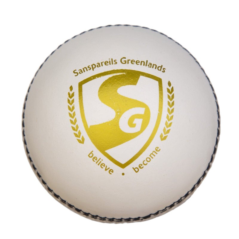 SG Shield 20 White Cricket Leather Ball - Image 2