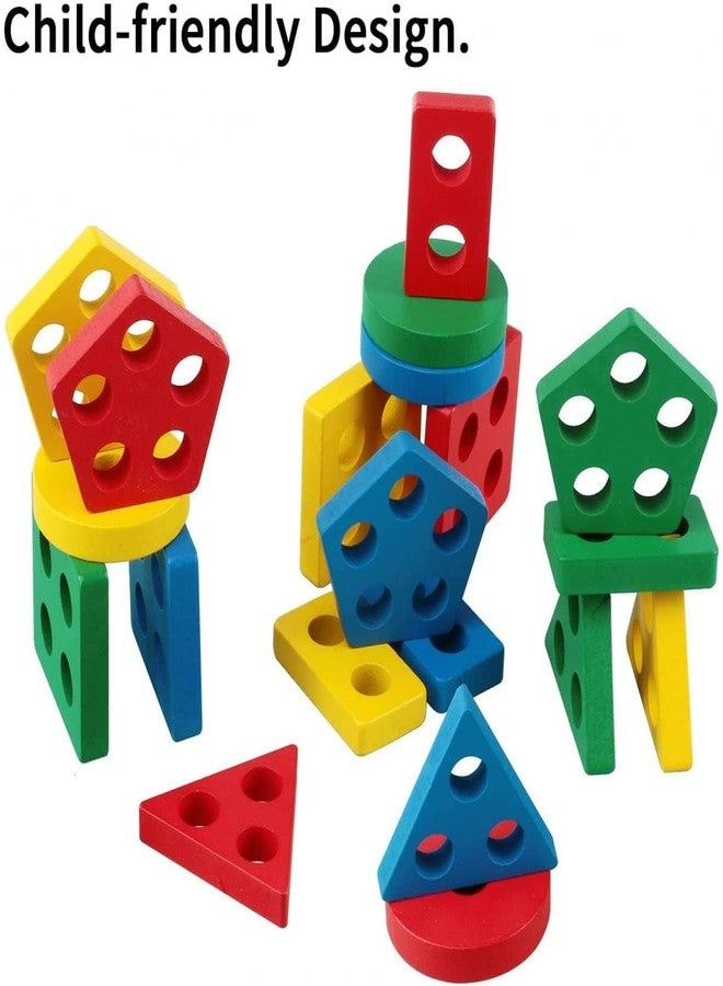 ADKD Geometric Board Blocks Sorting and Stacking Education Shapes and Colour Recognition Toys for Kids-Multicolor (Geo Block 1) - Image 4