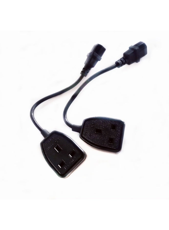0.3m UK Power Adaptor C14 Male Plug to UK 3Pin Female Socket 13A 1 pcs - Image 1