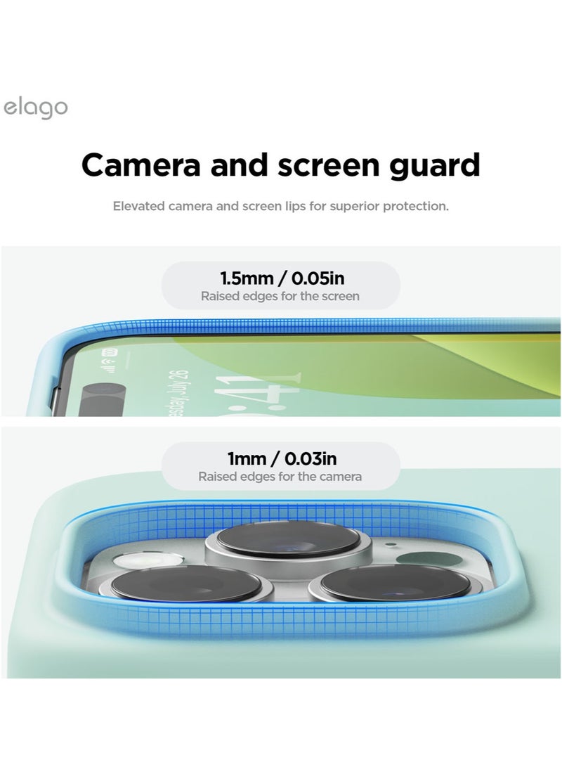 Elago Liquid Silicone for iPhone 16 Pro MAX Case Cover Full Body Protection, Shockproof, Slim, Anti-Scratch Soft Microfiber Lining - Mint - Image 5
