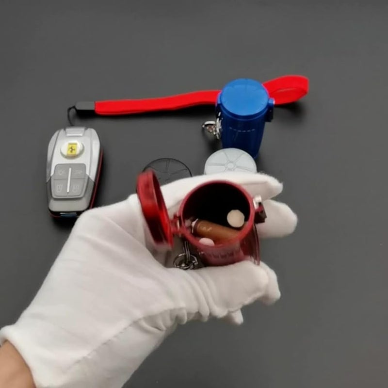 Silver Portable Ashtray With Lid Metal Mini Pocket Cigarette Storage Box Keychain - Image 4