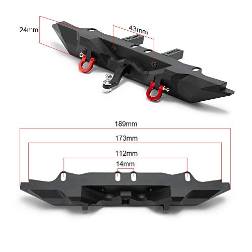 Benedict Harry Alloy Rear Bumper w/Tow Trailer Drop Hitch for 1/10 RC Crawler TRX-4 SCX10 II 90046 - Image 2