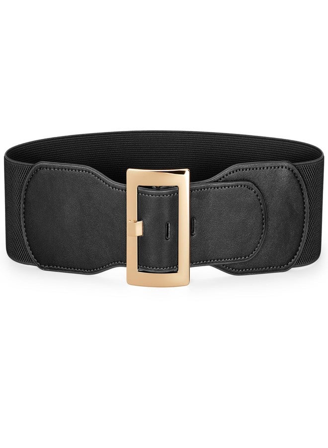 سوزدي حزام SUOSDEY أسود مطاطي عريض للنساء، مناسب للفساتين، عرضه 3 بوصات، حزام سانتا مطاطي لزي الهالوين - Image 1