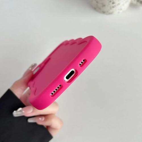 KC Back Cover for Samsung Galaxy M14 5G - 3D Big Wave Cute Cartoon Character Hanging Bear Shockproof Soft Bumper Silicone Case with Camera Protection (Pink) - Image 3