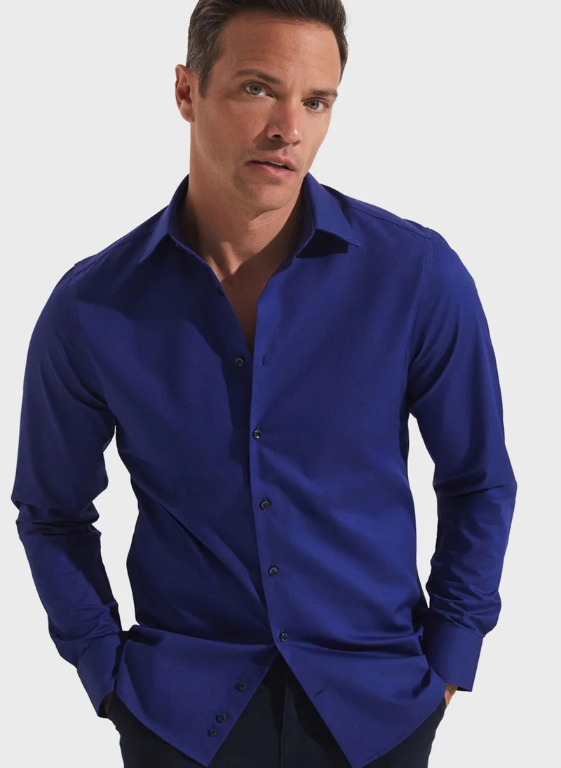 JUNE Textured Slim Fit Shirt