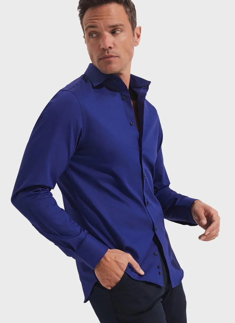 JUNE Textured Slim Fit Shirt