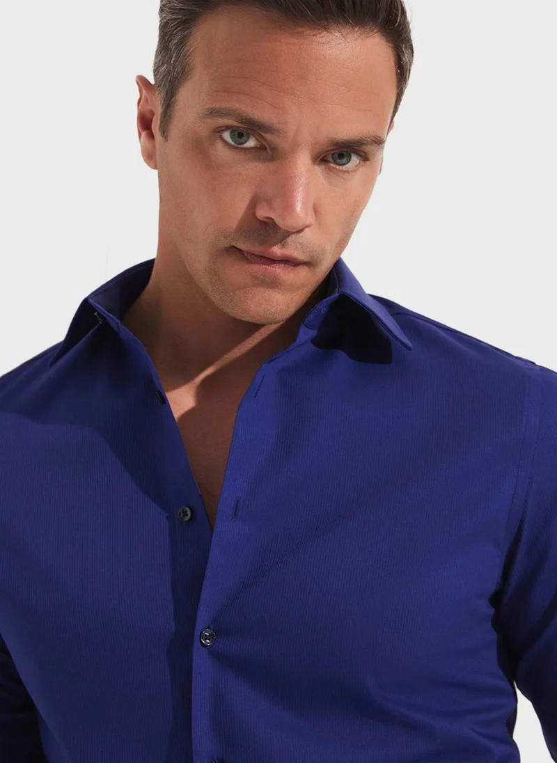 JUNE Textured Slim Fit Shirt
