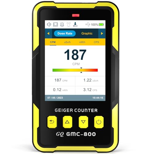 GQ Nuclear Radiation Detector GQ GMC-800 Geiger Counter USA Design Product US National Standard Large Color LCD Display 5 Alarm Types Dosimeter Data Save & Global Share Beta Gamma X-ray Portable Device - Image 1