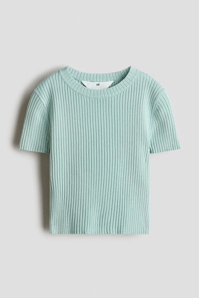 H&M Short rib-knit top