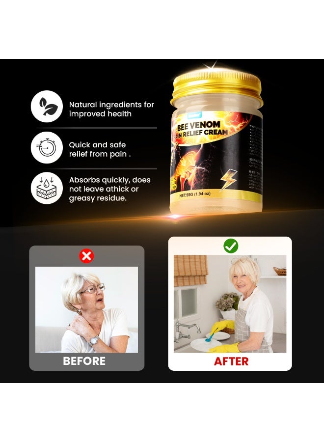 سوميفون 3 قطع كريم تخفيف الآلام من سم النحل ، تخفيف آلام الاختراق المستمر والعميق ، آلام الظهر ، آلام الركبة ، آلام المفاصل - Image 5