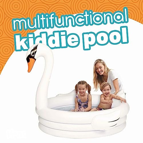 Coconut Float White Swan Inflatable Kid Pool 48 Baby Kids Blow Up Pools for Summer Outdoor Kid Swimming Toys for Boys Girls Play Center Kiddy Inflatable Outdoor Swimming Pool for Toddler 13 - Image 5