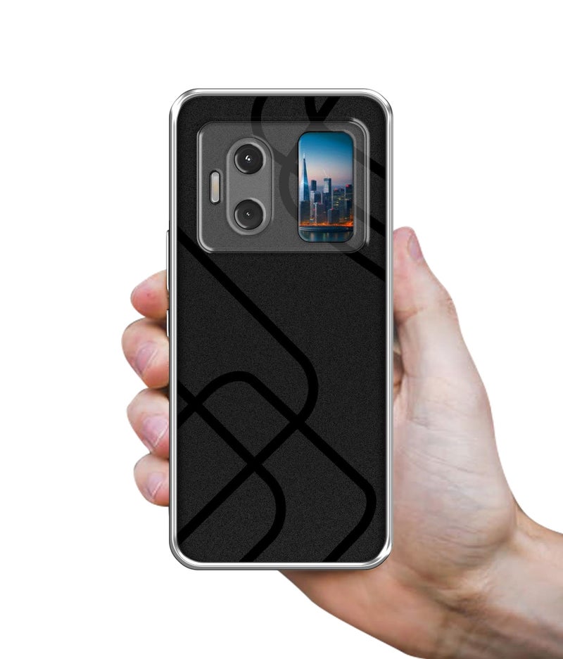 Casotec Zig-Zag Black Line Design Printed Silicon Soft TPU Back Case Cover for Lava Blaze Duo 5G - Image 3