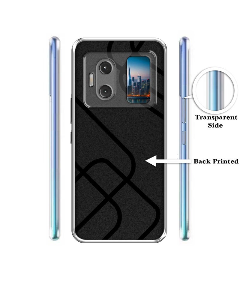 Casotec Zig-Zag Black Line Design Printed Silicon Soft TPU Back Case Cover for Lava Blaze Duo 5G - Image 2
