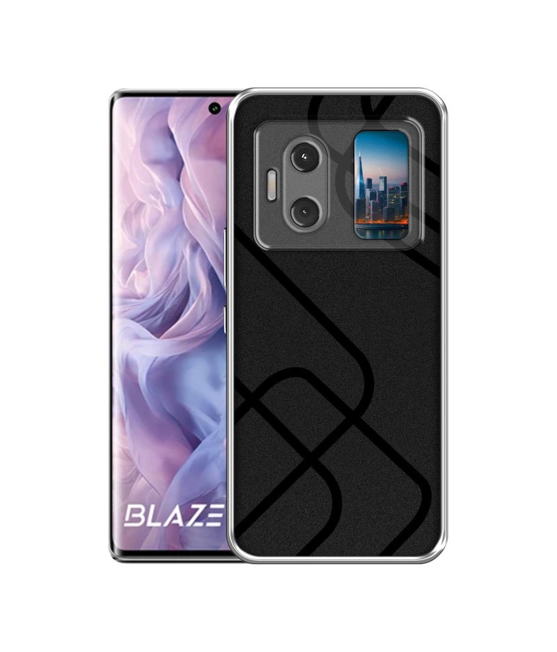 Casotec Zig-Zag Black Line Design Printed Silicon Soft TPU Back Case Cover for Lava Blaze Duo 5G - Image 1