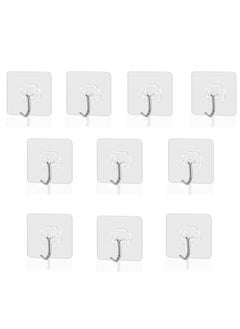 Generic 10 Pieces Waterproof Wall Hooks Self Adhesive Sticker Hanger Transparent  - Image 1