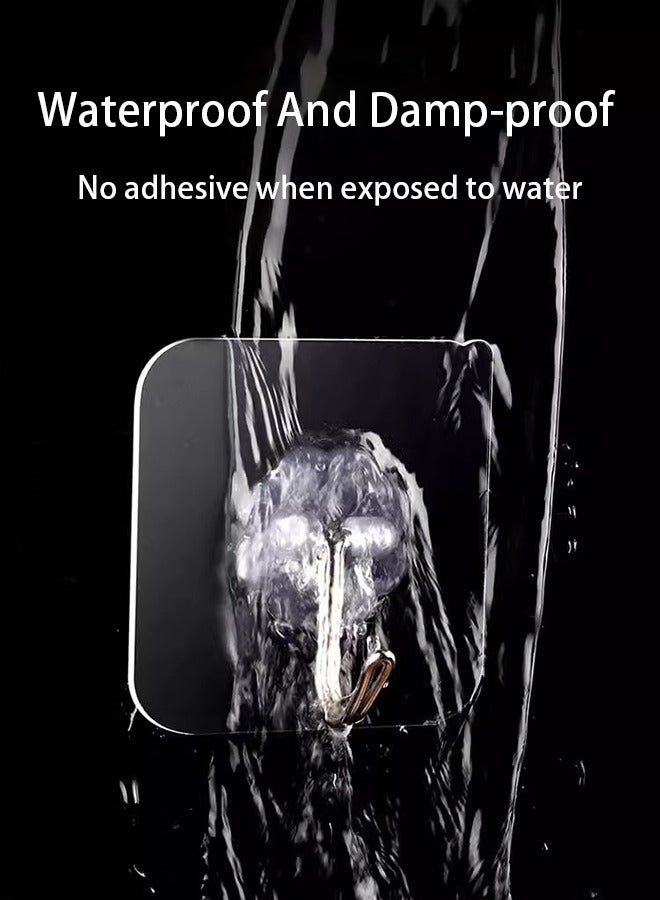10 Pieces Waterproof Wall Hooks Self Adhesive Sticker Hanger Transparent  - Image 4