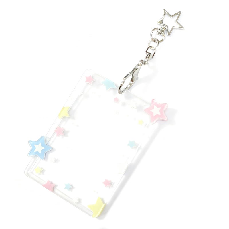 YKEBVPW Star Photo Card Holder Keychain 3 Inch Acrylic Photocard PC Holder Cute Photocards Holders with Star Pendant for Idol Card Photo Album and Collectible Photocard Storage Accessories - Image 1