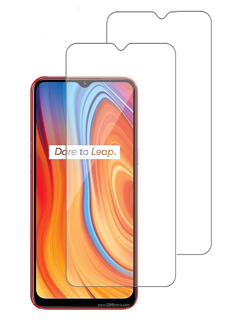 Generic 2 Pieces Tempered Glass Screen Protector Clear Designed For Realme C3  Full Screen Coverage And Bubble Free  - Image 1