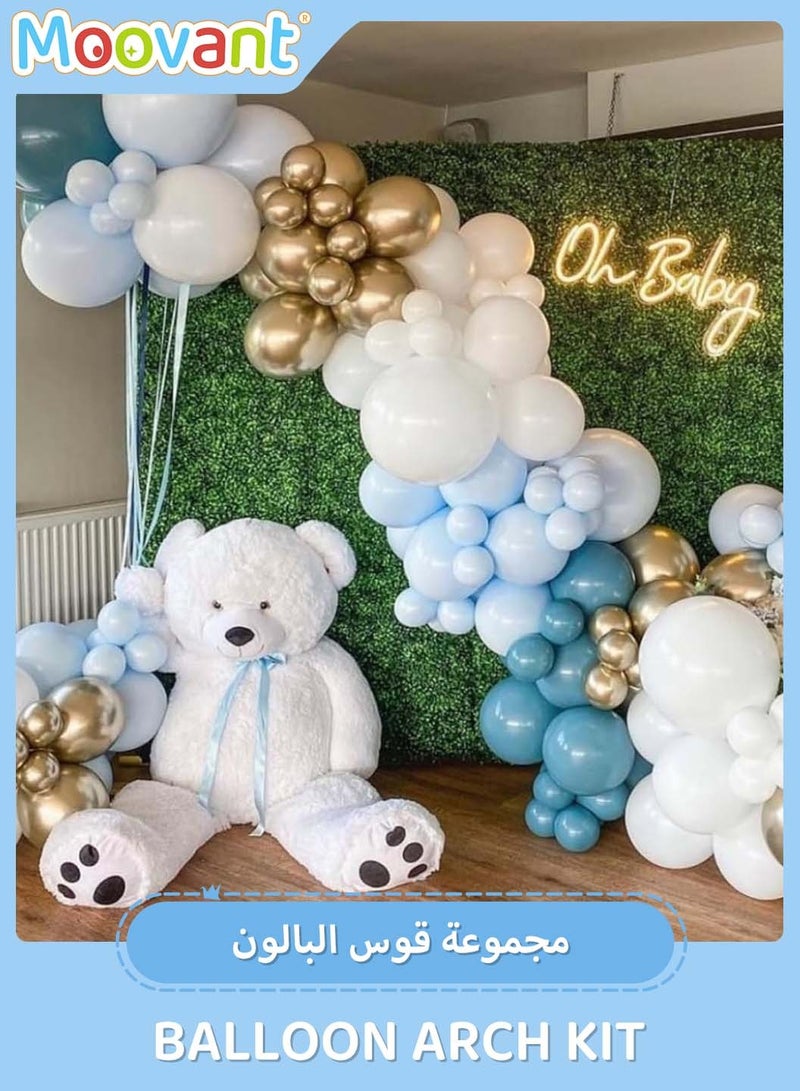 Moovant 167PCS Balloon Arch Kit Pastel Macaron Blue Ocean Chrome Themed Event Decorations for Birthday Party Mothers Day Wedding Baby Shower Decorations  - Image 4