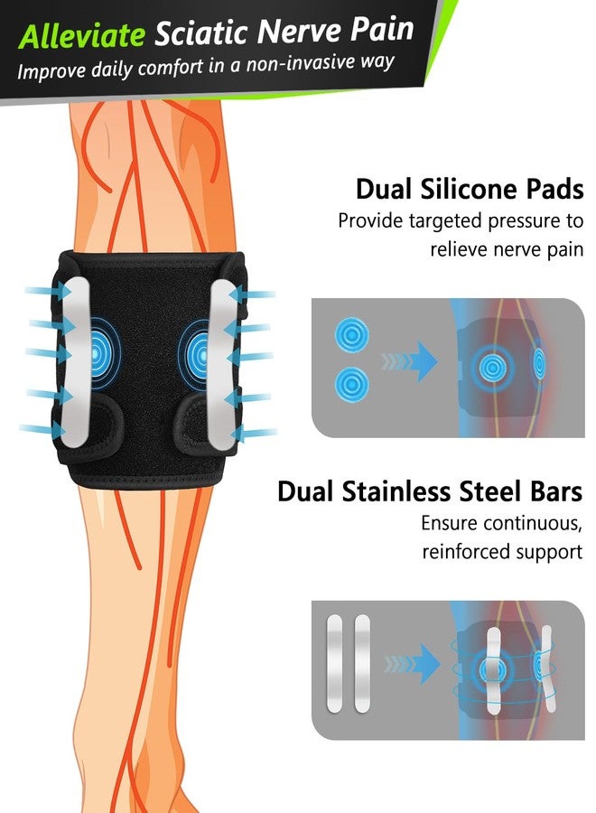 VIMUSFUN Sciatica Pain Relief Brace for Sciatic Nerve Pain, Lower Back, Adjustable Dual Pressure Pads Targeted Compression Hip Knee Sciatic Nerve Ease Brace One Size for Unisex Men Women - Image 3