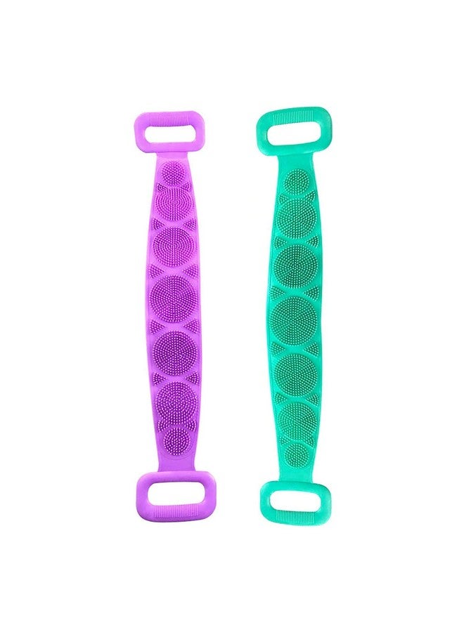 PlantaZee Double Sided Silicon Scrubber Belt for Bath pack of 2 - Image 1