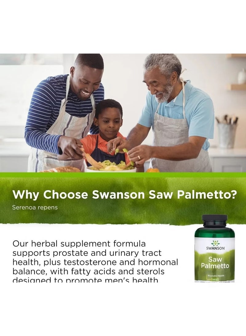 SWANSON Full Spectrum Saw Palmetto, 540 mg, 250 Vegan Capsules - Image 3
