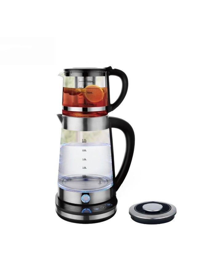 Tradeo 2-in-1 Glass Electric Tea Maker Kettle with Stainless Steel Filter & Auto Shut-Off 2.2L - Image 2