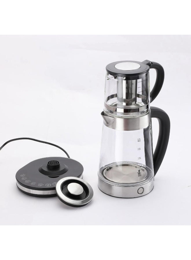 Tradeo 2-in-1 Glass Electric Tea Maker Kettle with Stainless Steel Filter & Auto Shut-Off 2.2L - Image 1