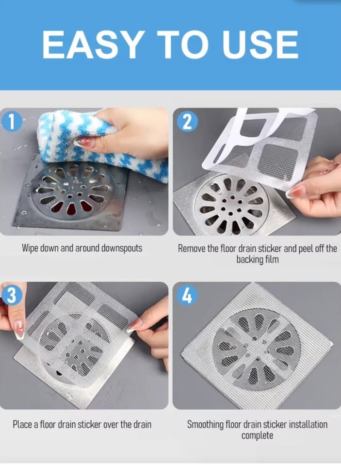 OSALIA Drain Stopper  Hair Catcher Mesh 30-Pack Disposable Self-Adhesive Floor Drain Filter Stickers for Shower, Bathtub, Sink, and Kitchen – Anti-Clog Strainers for Bathroom and Laundry Use - Image 3