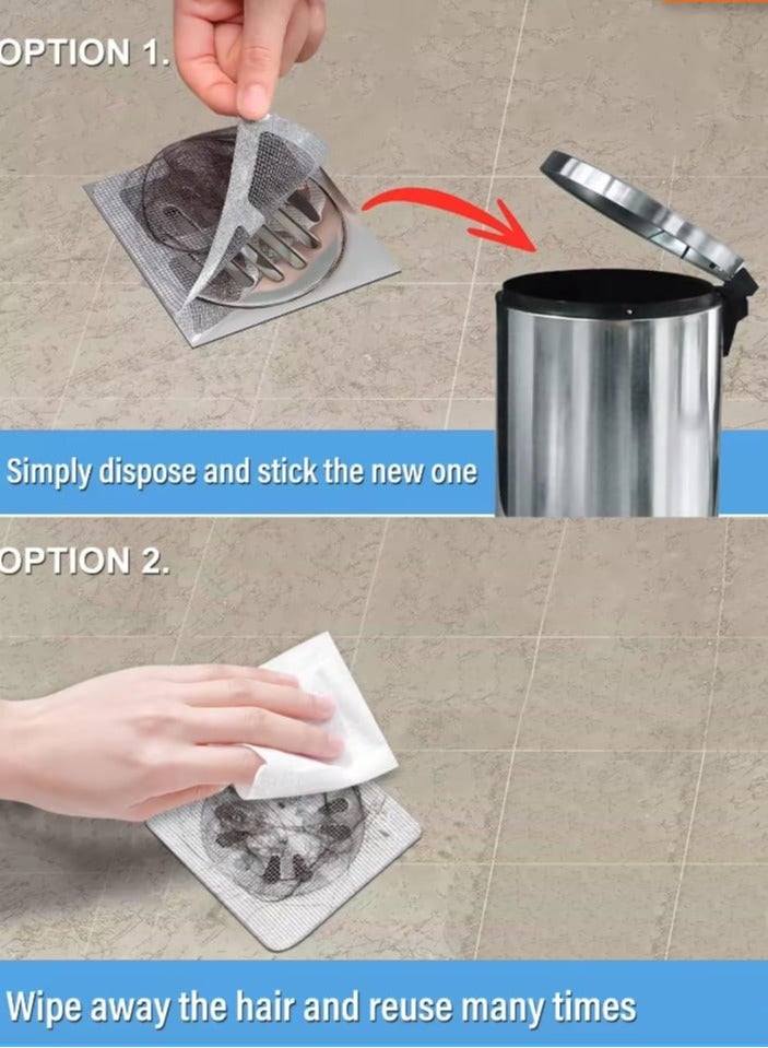 OSALIA Drain Stopper  Hair Catcher Mesh 30-Pack Disposable Self-Adhesive Floor Drain Filter Stickers for Shower, Bathtub, Sink, and Kitchen – Anti-Clog Strainers for Bathroom and Laundry Use - Image 5
