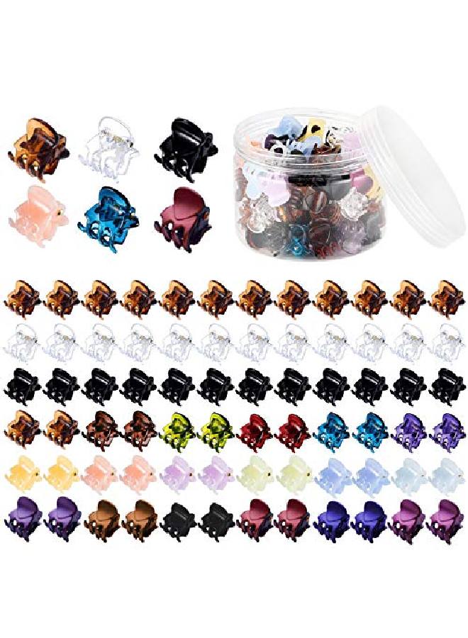 Funtopia Mini Hair Claw Clips For Girls And Women 72 Pcs Small Hair Clips Pins Clamps Non Slip Tiny Plastic Jaw Clips (Assorted Colors) - Image 1