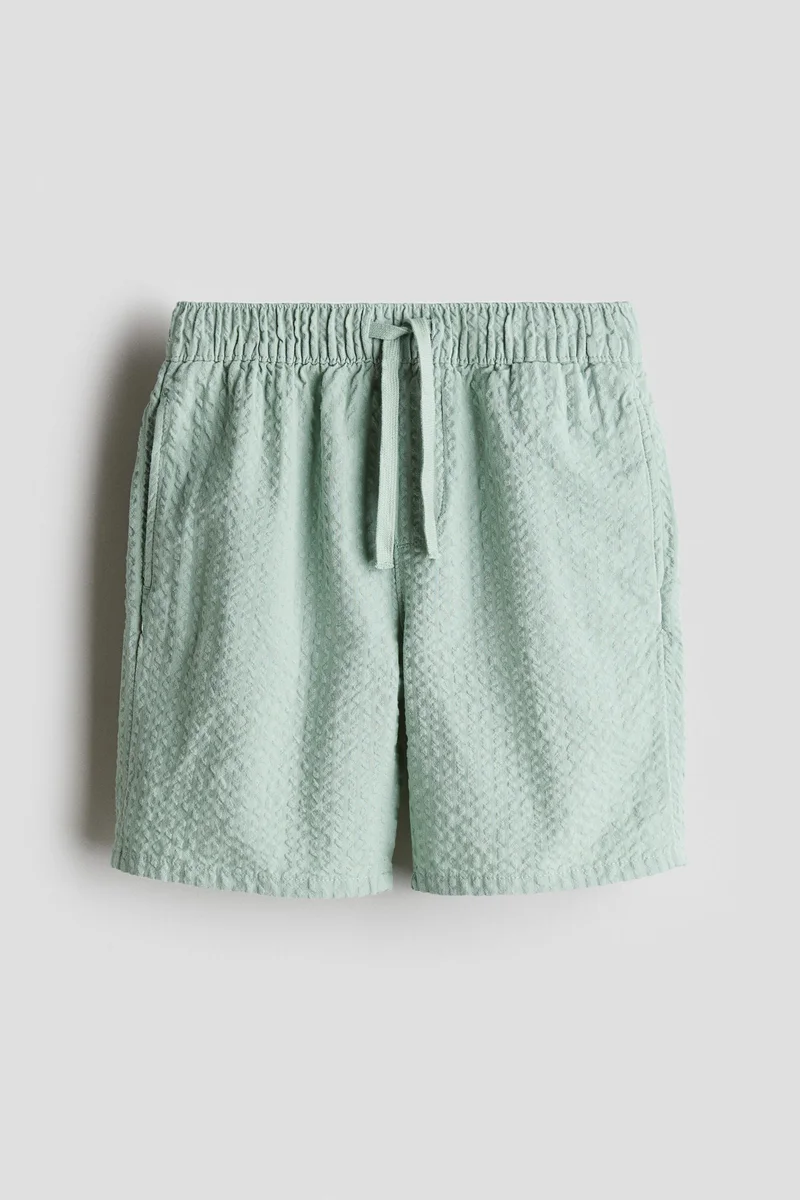 اتش اند ام Cotton seersucker shorts