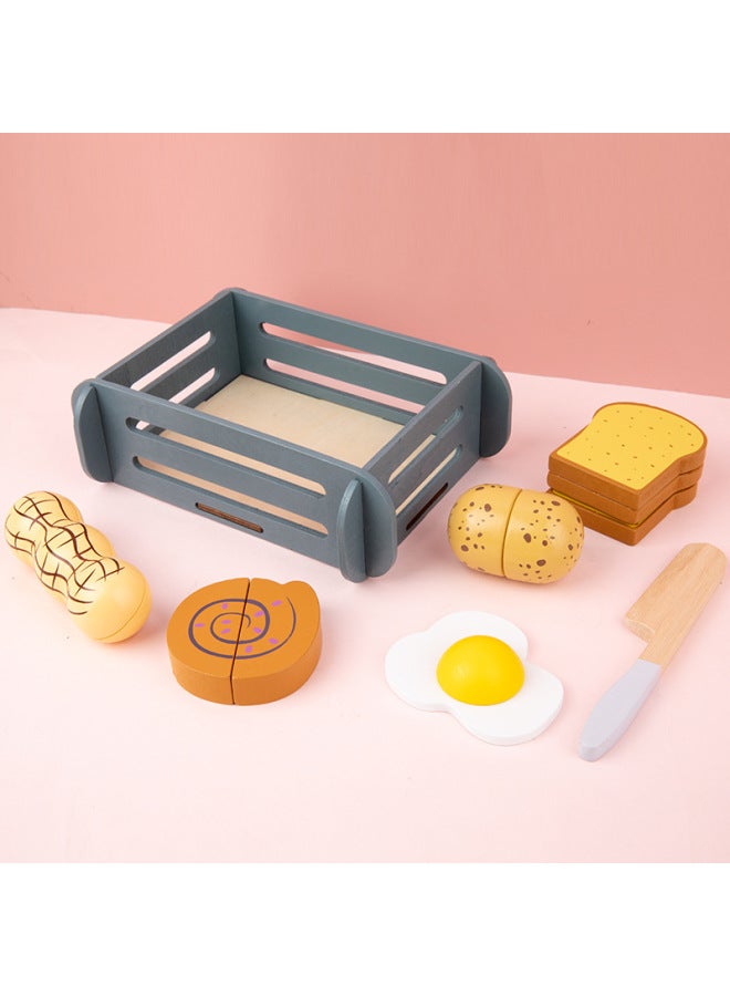 Children's Magnetic Play House Kitchen Toys Fruits And Vegetables Cut And Play Boys And Girls Cut And Watch Simulation Cooking Cross-Border-Color:Basket Bread (set Of 6)  - Image 1