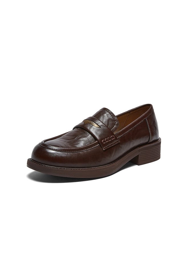 Basto 26 Spring Loafers Retro Trendy College Style Women's Flats Bv301aa6 Coffee Color Size 36 - Image 3