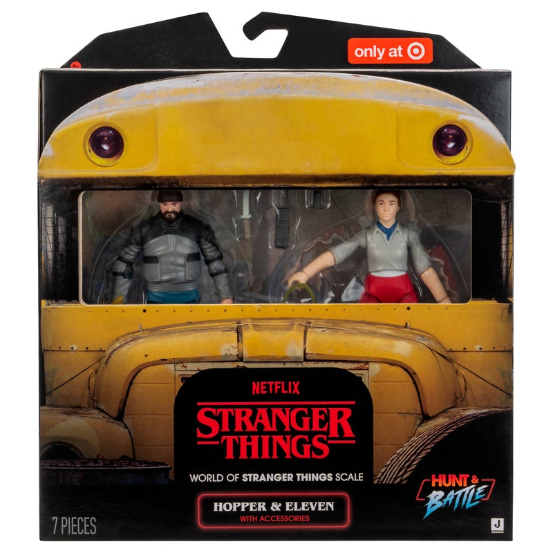 Stranger Things World of Core Collectible Figures 3-Inches - Hopper & Eleven with Accessories | Netflix Series | Action Figure | Character Figure Gift for Kids and Collectors - Image 1