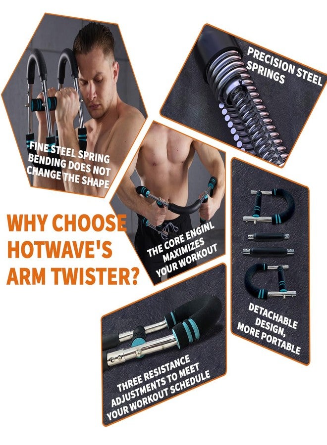 Hot Wave HOTWAVE Twister Arm Exerciser,Adjustable Spring Workout Bar, Forearm Triceps Chest Enhanced Exercise Strengthener,Portable Home Fitness Equipment (90-150) - Image 5