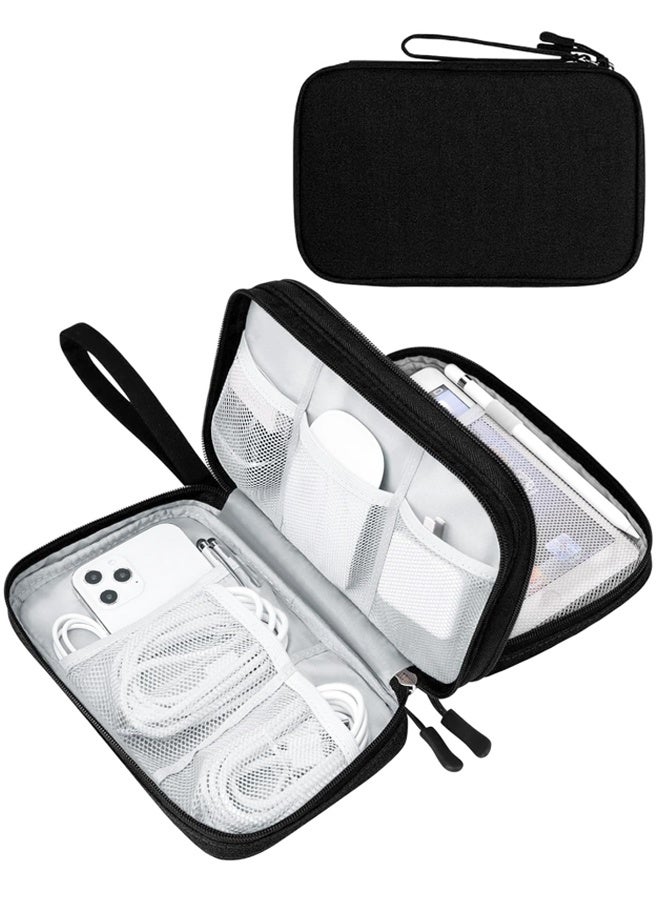 Large Travel Electronic Organizer Bag, Waterproof Double Layer Pouch for Cables and Accessories - Image 1