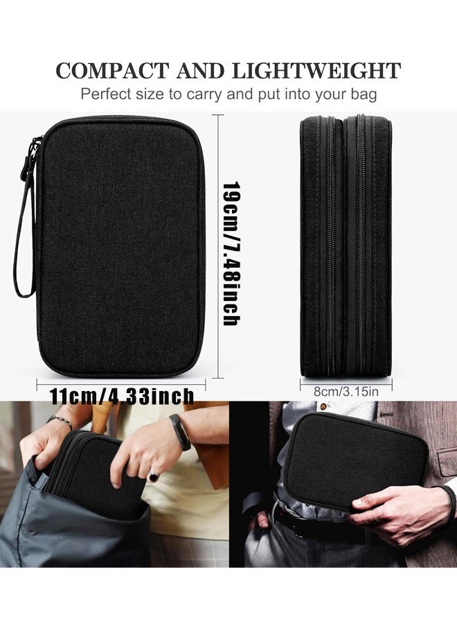 Large Travel Electronic Organizer Bag, Waterproof Double Layer Pouch for Cables and Accessories - Image 2