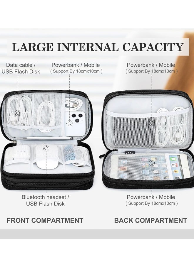 Large Travel Electronic Organizer Bag, Waterproof Double Layer Pouch for Cables and Accessories - Image 3