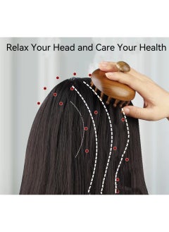 ROOMTONE Sandalwood Hair Massage Comb, Head Massage, Head Painful Release, Meridian brush, Full body available, 7.7 cm x 6.5 cm, healthy gift  - Image 4