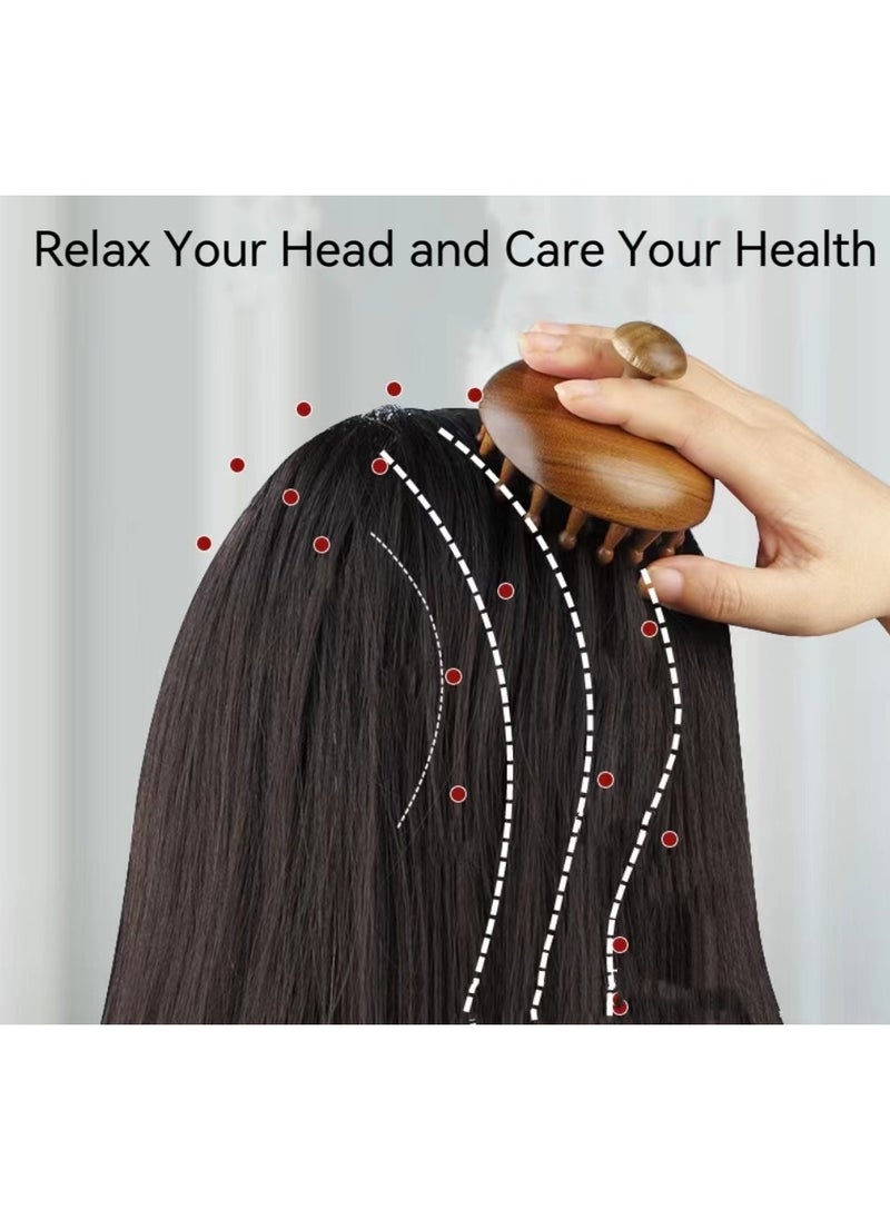 ROOMTONE Sandalwood Hair Massage Comb, Head Massage, Head Painful Release, Meridian brush, Full body available, 7.7 cm x 6.5 cm, healthy gift  - Image 4