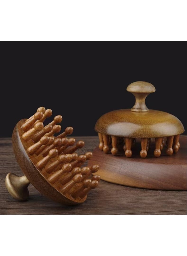 ROOMTONE Sandalwood Hair Massage Comb, Head Massage, Head Painful Release, Meridian brush, Full body available, 7.7 cm x 6.5 cm, healthy gift  - Image 1