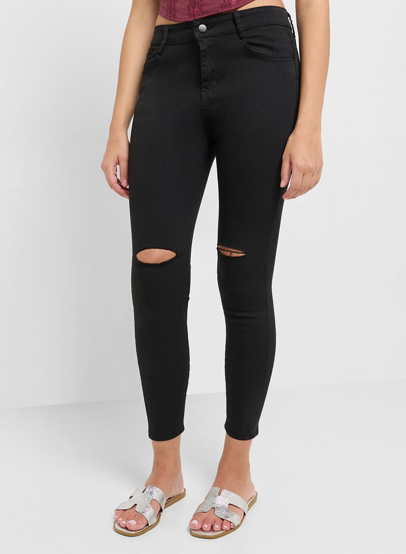 Ginger High Rise Distressed Skinny Fit Jeans  - Image 1