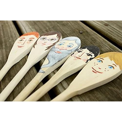 Roundsquare Kitchen Wooden Spoons Mixing Baking Serving Utensils Puppets 10 In - 12 Pack - Image 5