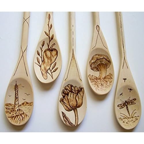 Roundsquare Kitchen Wooden Spoons Mixing Baking Serving Utensils Puppets 10 In - 12 Pack - Image 3